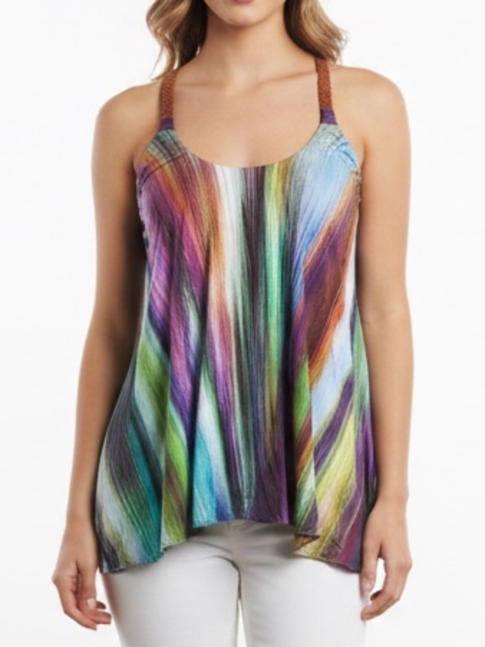 Sky "Aurora" Abstract Multicolor Halter Tank Top